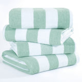 American Soft Linen, Premium Cotton 4 Pack Beach Towels, 30" x 60" Cabana Striped Pool Towels