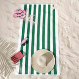 American Soft Linen, Premium Cotton 4 Pack Beach Towels, 30" x 60" Cabana Striped Pool Towels
