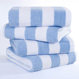 American Soft Linen, Premium Cotton 4 Pack Beach Towels, 30" x 60" Cabana Striped Pool Towels