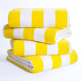 American Soft Linen, Premium Cotton 4 Pack Beach Towels, 30" x 60" Cabana Striped Pool Towels