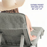 American Soft Linen Chaise Lounge Covers with Pocket, Premium Cotton, 86x32 Inches