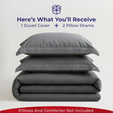 American Soft Linen Luxury 100% Cotton Sateen Weave Duvet Cover Set, 1 Duvet Cover and 2 Pillow Shams, Machine Washable 3 Piece Bedding Sets