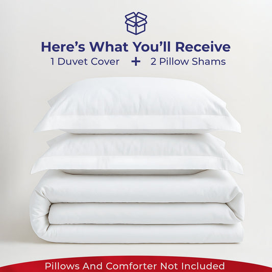 American Soft Linen Luxury 100% Cotton Sateen Weave Duvet Cover Set, 1 Duvet Cover and 2 Pillow Shams, Machine Washable 3 Piece Bedding Sets