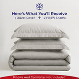American Soft Linen Luxury 100% Cotton Sateen Weave Duvet Cover Set, 1 Duvet Cover and 2 Pillow Shams, Machine Washable 3 Piece Bedding Sets