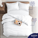 American Soft Linen Luxury 100% Cotton Sateen Weave Duvet Cover Set, 1 Duvet Cover and 2 Pillow Shams, Machine Washable 3 Piece Bedding Sets