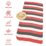 American Soft Linen 100% Cotton Turkish Peshtemal Beach Pool Towels, 40" x 70"