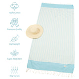 American Soft Linen 100% Cotton Turkish Peshtemal Beach Pool Towels, 40" x 70"