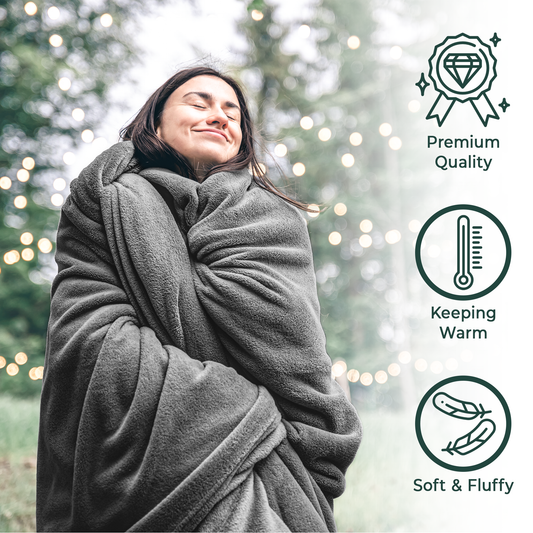 Plush Fleece Blanket Soft Cozy Bed Throwv