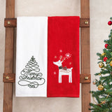 American Soft Linen Christmas Towels Bathroom Set, 2 Packed Embroidered Decorative 100% Cotton Hand Towels, Dish Towels for Decor Xmas - 60 Set Case Pack