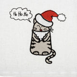 American Soft Linen Christmas Towels Set, 2 Packed Embroidered 100% Cotton Hand Towels, Dish Towels