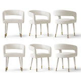 Anna Modern Upholstered Dining Chairs with Arm (Set of 6)