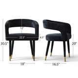 Anna Modern Upholstered Dining Chairs with Arm (Set of 2)