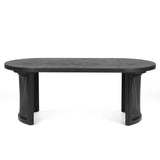 Aodai 48" Oak Wood & Rattan Oval Coffee Table