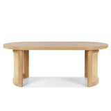 Aodai 48" Oak Wood & Rattan Oval Coffee Table