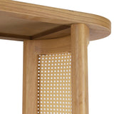 Aodai 60" Modern Oak Wood & Rattan Console Table