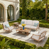 Arcadia 5 Pieces Patio Furniture Sets With Swivel Chairs