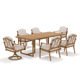 Arcadia 6 Person Patio Aluminum Rectangular Dining Set