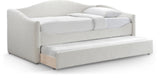 Arlo Cream Boucle Fabric Twin Daybed with Trundle – Stylish, Space-Saving Design for Modern Bedrooms