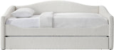 Arlo Cream Boucle Fabric Twin Daybed with Trundle – Stylish, Space-Saving Design for Modern Bedrooms