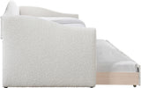 Arlo Cream Boucle Fabric Twin Daybed with Trundle – Stylish, Space-Saving Design for Modern Bedrooms