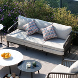 Asheville 5-Piece Aluminum Patio Seating Set With Nesting Sintered Stone Tables