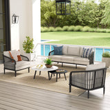 Asheville 5-Piece Aluminum Patio Deep Sofa Set With Nesting Sintered Stone Tables