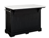 Aspen 3-Piece White Marble Kitchen Island Set (Island & 2 Side Chairs)