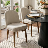 Athena Linen Upholstered Solid Wood Dining Chairs (Set of 4)