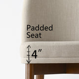Athena Linen Upholstered Solid Wood Dining Chairs (Set of 4)
