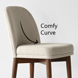 Athena Linen Upholstered Solid Wood Dining Chairs (Set of 4)