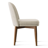 Athena Linen Upholstered Solid Wood Dining Chairs (Set of 2)