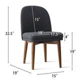 Athena Linen Upholstered Solid Wood Dining Chairs (Set of 4)