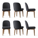 Athena Linen Upholstered Solid Wood Dining Chairs (Set of 6)