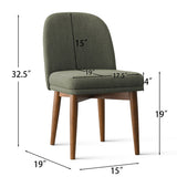 Athena Linen Upholstered Solid Wood Dining Chairs (Set of 6)