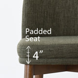 Athena Linen Upholstered Solid Wood Dining Chairs (Set of 2)