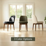 Athena Linen Upholstered Solid Wood Dining Chairs (Set of 2)