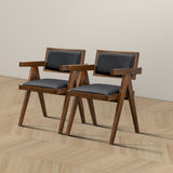 Athena Black Vegan Leather Dining Chair (Set Of 2)