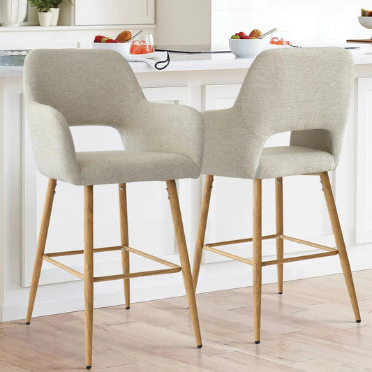 Atlanta Upholstered Counter Stool with Arms (Set of 2)