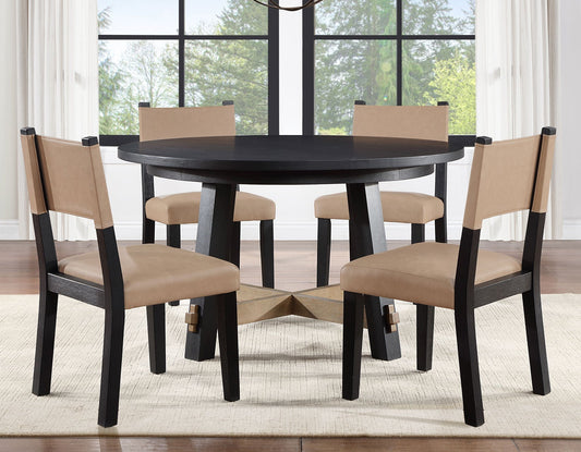 Aubrey 5-Piece 54" Round Dining Table Set