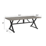 PEAKHOME Azur 82.5” Rectangular Outdoor Dining Tables