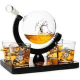 Marine Decanter Set With Four 3 oz Shot Glasses 1000ml