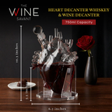 Heart Decanter Whiskey & Wine Decanter Set (750 ML)