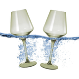 Floating Wine Glasses for Pool - Set of 2-15 OZ (Muted Green)