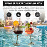 Floating Wine Glasses for Pool - Set of 2-18 OZ (Smoke)