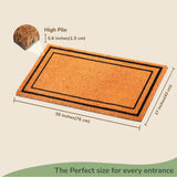 Beige Coir Doormat with Border - 17x30"