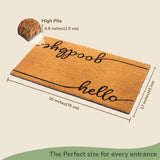 Hello Goodbye Beige Coir Doormat for Entryway - 17x30"