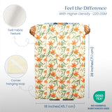 Printed Cotton Kitchen Towel Set - Yellow & Mint, 18x28 inches