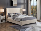 Penny King Bed - Elegant Upholstered Design with Curved Headboard for Luxurious Bedroom Makeover