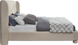 Penny Polyester Fabric Queen Bed - Elegant Curved Headboard for a Luxurious Bedroom Upgrade