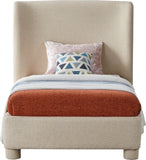 Penny Twin Bed - Elegant Upholstered Bed with Curved Headboard for Stylish Bedroom Decor Upgrade